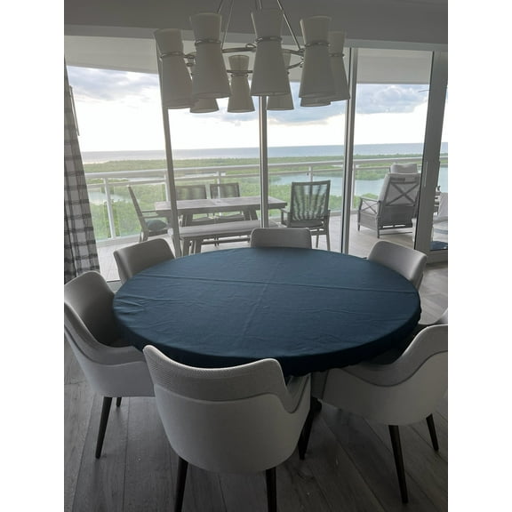 Felt Poker Table Cover - NAVY BLUE - fits 60" (5ft) ROUND Lifetime Folding Table - Custom MADE IN AMERICA- FREE SHIP with Stow Bag