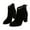 Black, variant on Women's High Heel Ankle Boots Fashion Ankle Strap Buckle Chunky Block High Heeled Booties Ladies Dress Mid Calf Dressy Short Boots Shoes for Women