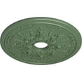 thumbnail image 3 of Ekena Millwork 23 5/8"OD x 4"ID x 1 1/2"P Rose and Ribbon Ceiling Medallion (Fits Canopies up to 4"), Hand-Painted Athenian Green, 3 of 5