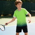 thumbnail image 4 of Adarl Boys Athletic Shorts Set 2 Piece Quick Dry Short Sleeve T-Shirt and Mesh Shorts Soccer Set for Running, Basketball, Football, Tennis, 4 of 8