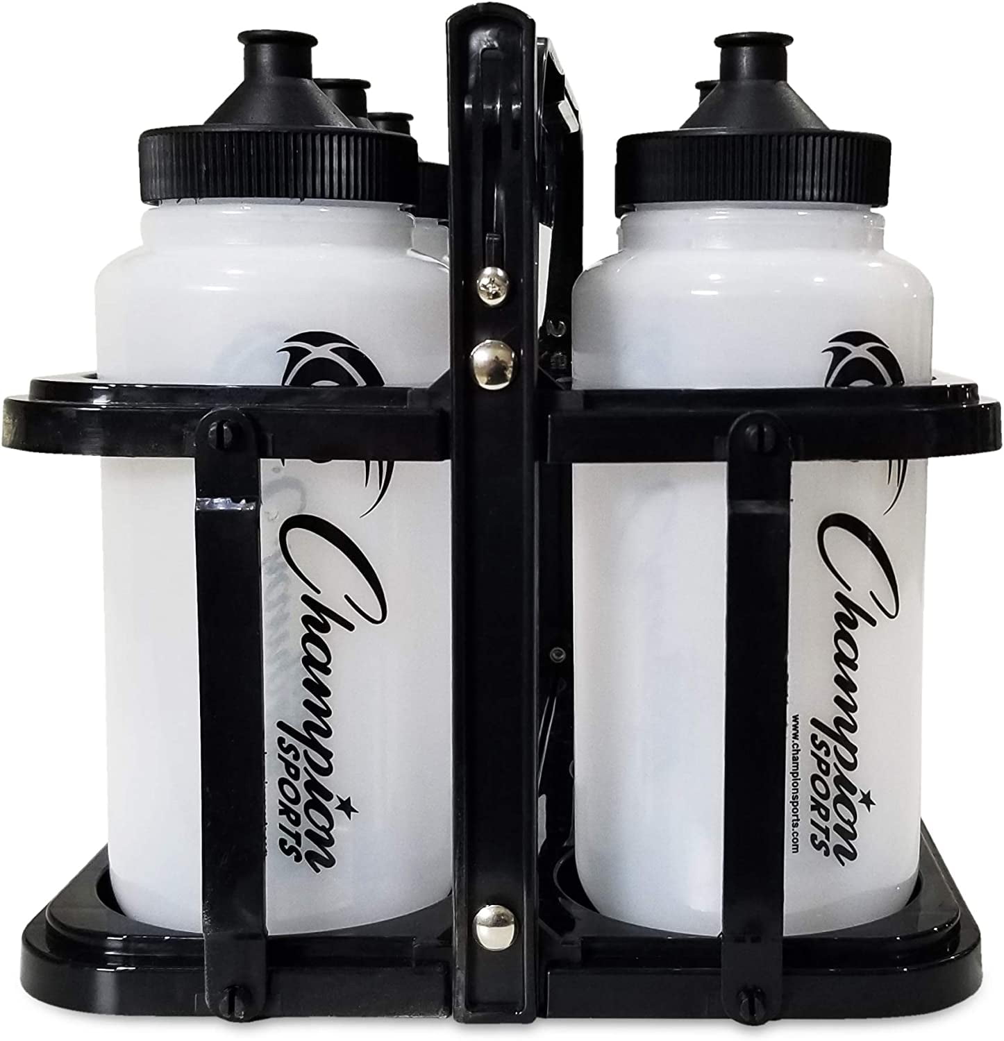 Champion Sports Plastic Water Bottle Set, Quart, Black