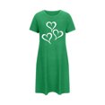 thumbnail image 4 of HomeGardon Women's Sleepwear Nightgowns for Women,Fashion Print Medium Length Dress Oversized Short Nightgown Fashion Chest Print Short Sleeve Nightdress,S-XXL, 4 of 6