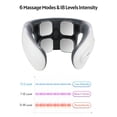 thumbnail image 2 of Portable Electric Neck Massager Cervical Massager for Neck Relaxation Pain Heating Therapy 6 Massage Modes 18 Levels Intensity 15min Timing Built-in Rechargeable Battery Voice Broadcast R, 2 of 6