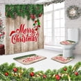 thumbnail image 5 of Snowflake Ball Bathroom Sets with Shower Curtain and Rugs and Accessories, Christmas Red Snowman Shower Curtain Sets, Santa Claus Shower Curtains for Bathroom Decor 4 Pcs, 5 of 8