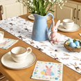 thumbnail image 5 of Grey Bunny Easter Table Runner 120 Inches Long for Kitchen Dining, Spring Summer Botanical Farmhouse Dresser Scarf Farmhouse, Dining Table Decorations for Wedding/Parties, 13 x 120 In, 5 of 8