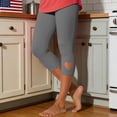 thumbnail image 4 of Capri Leggings with Pockets for Women Summer Stretch Plus Size High Waisted Soft Casual Workout Yoga Pants,Comfy Stretchy Leggings Workout Compression Pants,Vacation Beach Pants S, 4 of 8