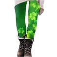 thumbnail image 5 of LEKWK Yoga Leggings Women St Patricks Day Shamrock Clover Yoga Leggings High Waist Soft Printed Soft Leggings Holiday Festival Party Wear, 5 of 7