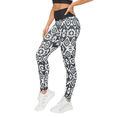 thumbnail image 2 of Women's Geometric/Art Printed Activewear Leggings -Elusive Illusion White/ Gray, S, 2 of 4