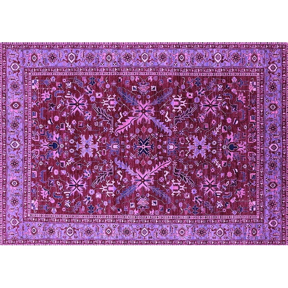 Ahgly Company Indoor Rectangle Oriental Purple Industrial Area Rugs, 2' x 5'
