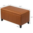 thumbnail image 3 of Joveco Storage Ottoman Bench, 33 Inches Faux Leather Rectangle Tufted Foot Stool for End Foot of Bed, Bedroom, Living Room, Ginger, 3 of 15