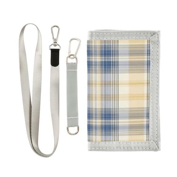 RMDQTR Cute Novelty Wallet Stylish Foldable Wallet The Perfect Gift Deep Blue and Yellow Tartan