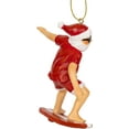 thumbnail image 3 of Surfing Santa Claus Christmas Tree Surfer Beach Ornament, 3 of 6
