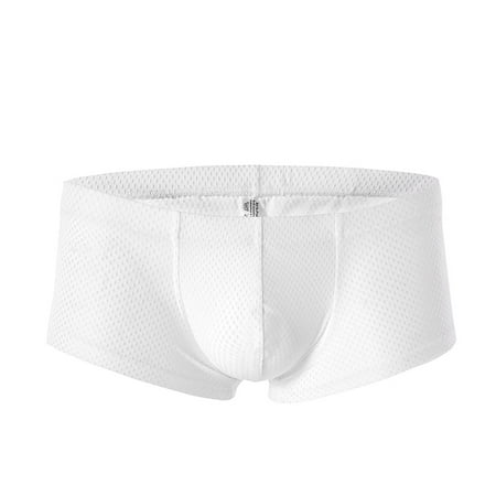

QWERTYU Male Pouch Soft Briefs Comfort Stretch Trunks Breathable Underwear for Men White L