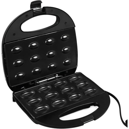 Walnut Cookie Maker 12 Pcs Non Stick, Electric Oreshki Maker Double Sided Walnut Cookie Maker Oreshek Nutty Maker US Plug 110V, 9.06 * 9.06 * 3.15in Granite Oreshki