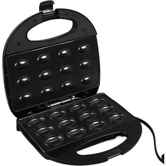 Walnut Cookie Maker 12 Pcs Non Stick, Electric Oreshki Maker Double Sided Walnut Cookie Maker Oreshek Nutty Maker US Plug 110V, 9.06 * 9.06 * 3.15in Granite Oreshki