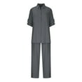 thumbnail image 5 of FAIWAD Linen Two Piece Set Women Plus Size 2 Piece Outfits Going Out Two Piece Set Casual Loungewear Set with Pocket, 5 of 5