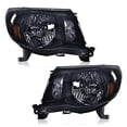 thumbnail image 2 of PIT66 Headlight,Fit for 2005-2011 Toyota Tacoma, Left and Right Headlamp Assembly Lamps Accessories (Smoke Lens Black Housing Amber Reflector), 2 of 9