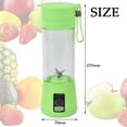 thumbnail image 2 of YSTIANN Portable Mini Blender USB Rechargeable 380ml for Smoothies, Shakes, Fresh Juice with Six Blades - Lightweight Travel Office Kitchen Use, Green WJ85-1996, 2 of 8