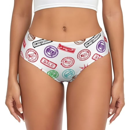 Womens Underwear - hilarious Postmark Pattern No Show Seamless Underwear for Women  Kawaii Soft Stretch Women s Panties  Hipster Ladies Panties Bikini Underwear Briefs