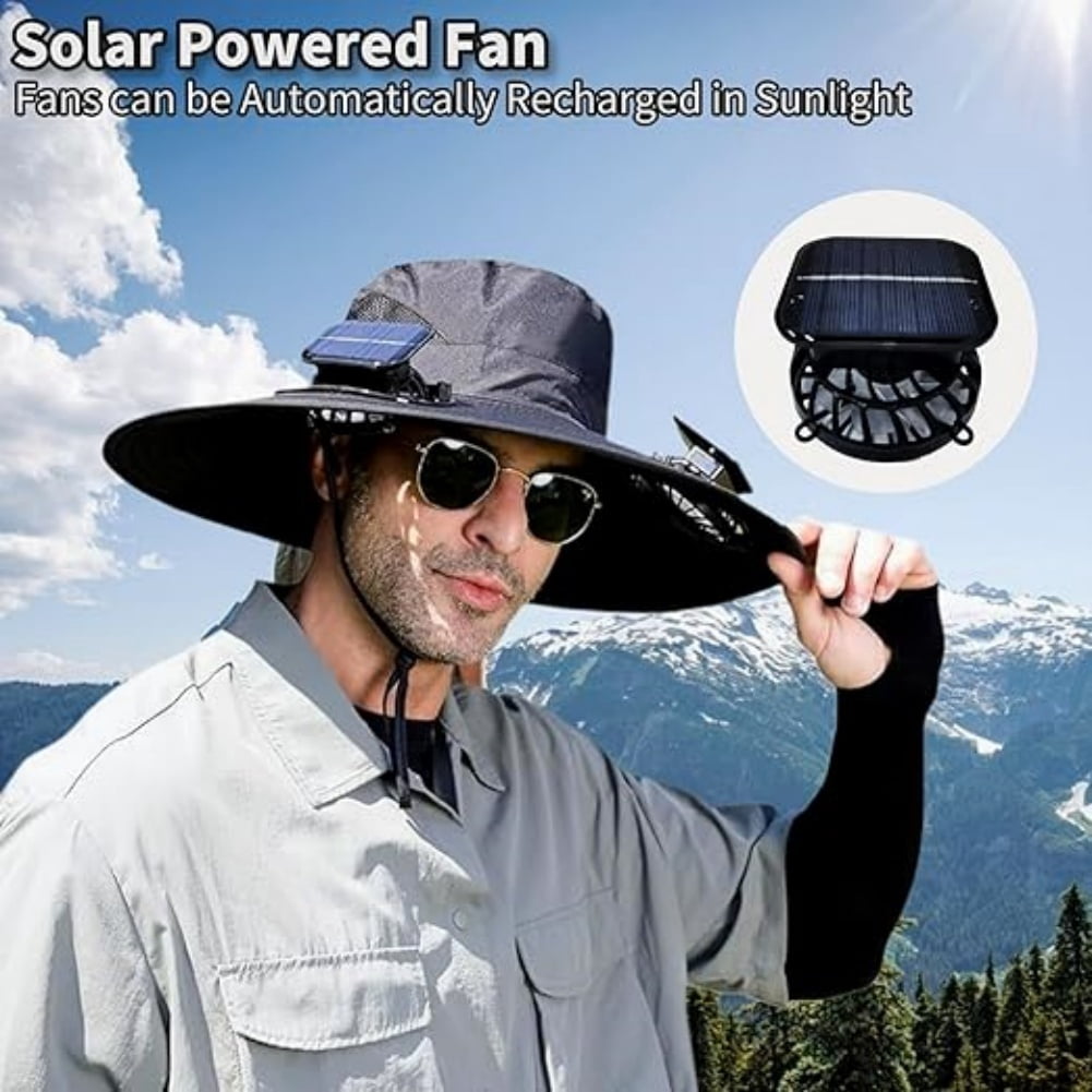 Solhalo FanHat SolarPowered Cooling Hat,Features a dual-power cooling system, adjustable and detachable fan, sun and wind protection, durability and breathability, suitable for summer hiking