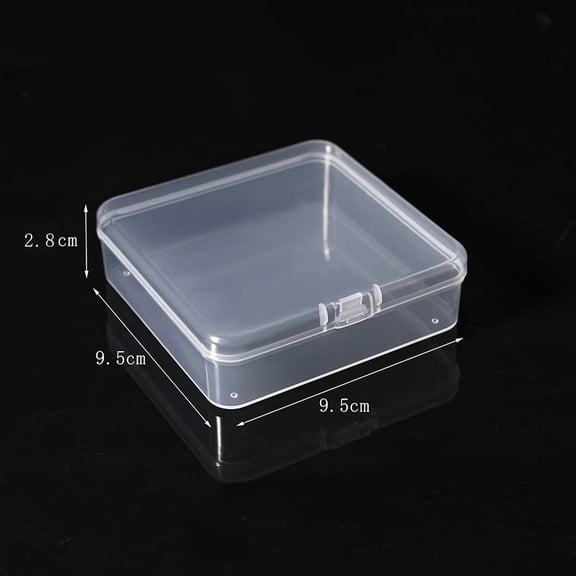 suxuMhao Storage Box, 10-Pack Clear Square Plastic Boxes, Plastic Storage Bins with Lids, Clear Plastic Containers, Parts Storage Box, Small Plastic Tote for Organizing, 9.5×9.5×2.8CM​