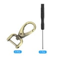 thumbnail image 3 of Uxcell 4Pcs Swivel Clasps, 0.6" D Ring Detachable Snap Hook with Screwdriver, Bronze, 3 of 7