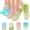 Blue,light Green,pink,yellow, variant on 4 Pairs Pilates Socks with Grips for Women X-Cross Straps Non Skid Yoga Grippy Socks Anti Slip Pilates Barre Home