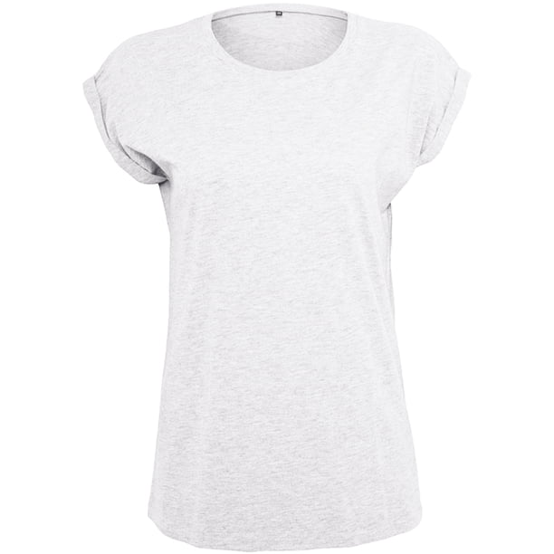 Build Your Brand - Camiseta de manga corta de hombro caído para mujer (Blanco)