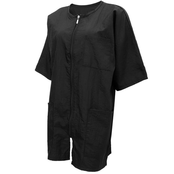 BESTOYARD 1Pc Black Barber Hair Uniform Short Sleeve Apron Breathable Machine Washable
