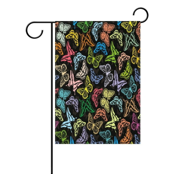 Popcreation Watercolor Butterfly Garden Flag Outdoor Flag Home Party 28x40 Inches Walmart Com Walmart Com