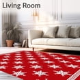 thumbnail image 2 of ODIKA 4'x6' Machine Washable Non-Slip Area Rug, Festive Snowflake Holiday with Intricate Winter Design High Traffic Rug with Pad, Red, 611492, 2 of 8