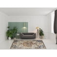 thumbnail image 4 of HomeRoots 513806 8 x 11 ft. Ivory Gold & Blue Floral Stain Resistant Rectangle Area Rug, 4 of 5