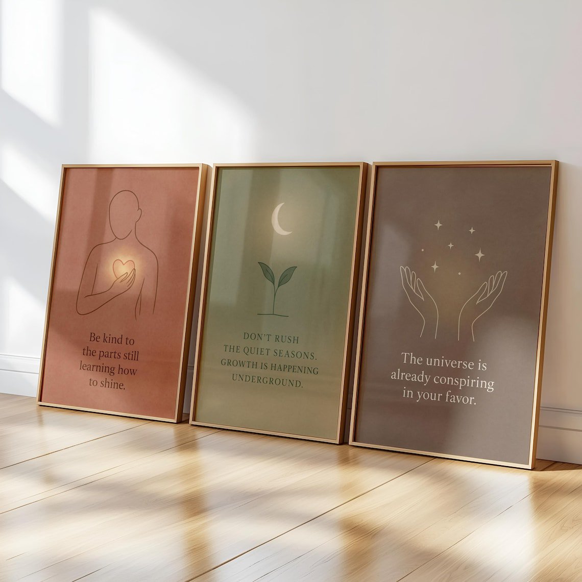 Mindful Affirmation Wall Art Posters Minimalist Wellness Decor Positive Quote Posters Calming SelfCareset, Poster Only
