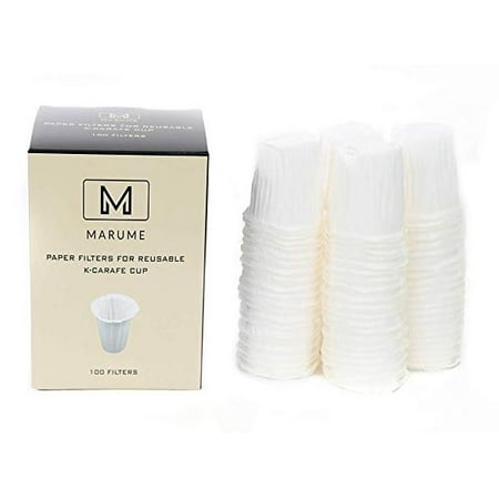 - 100 Disposable K-Carafe Coffee Filter Paper for Reusable Single Serve Keurig Brewer (4-Cup) 2.0 - Refills for Reusable K-Cups