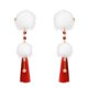thumbnail image 3 of Pinzas de cabello Salvador 2x borla pompón Clip para el cabello mujeres horquilla roja, 3 of 7