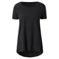 thumbnail image 2 of ICQOVD Womens Plus Size Round Neck Short Sleeve Long T-Shirts Blouses, 2 of 3