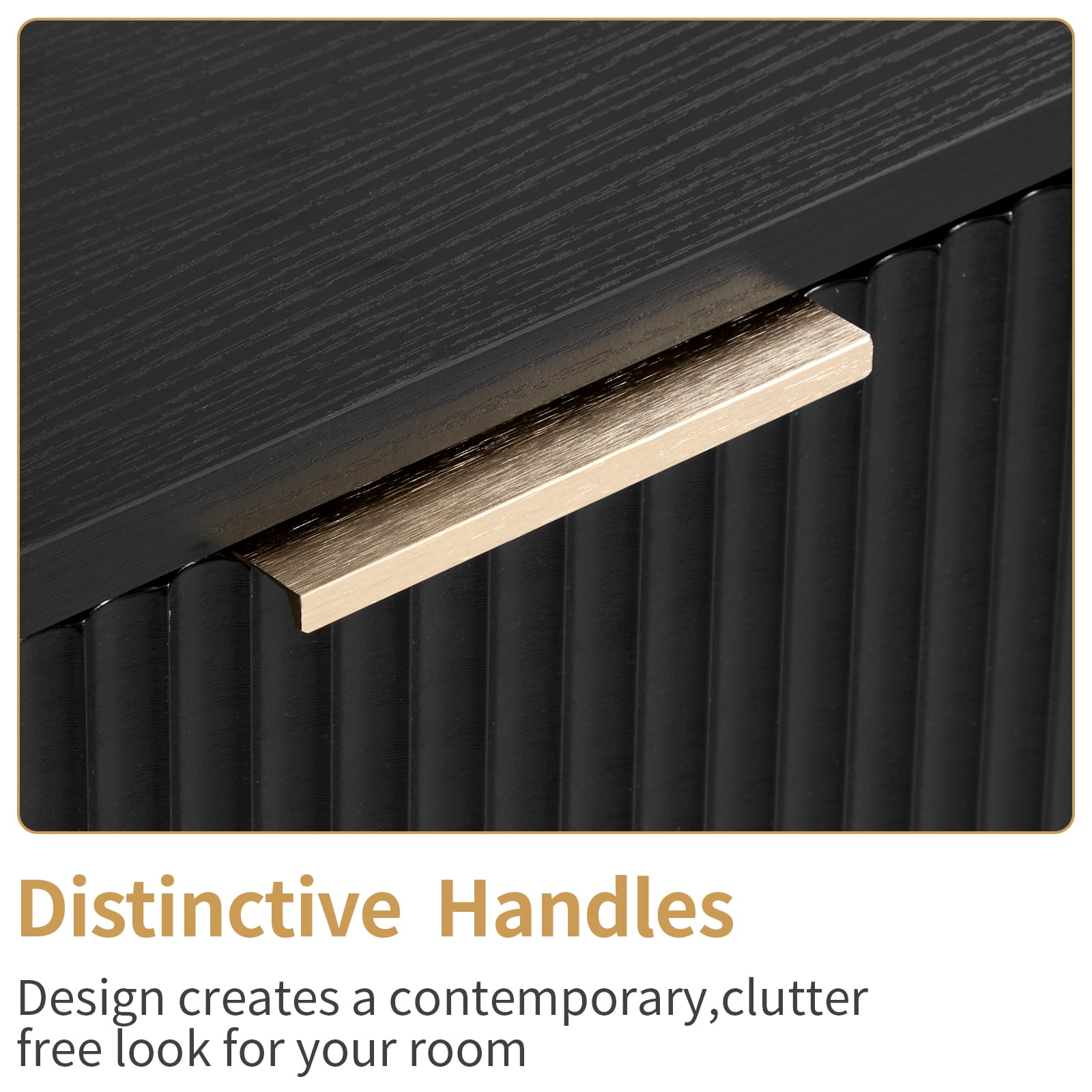 UBesGoo Fluted 5 Drawer Dresser for Bedroom Wood Storage Dresser Modern Closet Dressers Chest of Drawers Organizer for Bedroom Living Room, Black