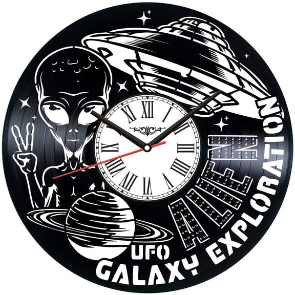 Alien Vinyl Record Wall Clock Retro style Wall clock Silent Home Decor Unique Art Special Home Accessories Creative Personality Gift
