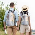 thumbnail image 4 of Disketp The Cat Looks in the Mirror print Canvas Backpack Lightweight Travel Daypack Student Rucksack Laptop Backpack-Small, 4 of 5