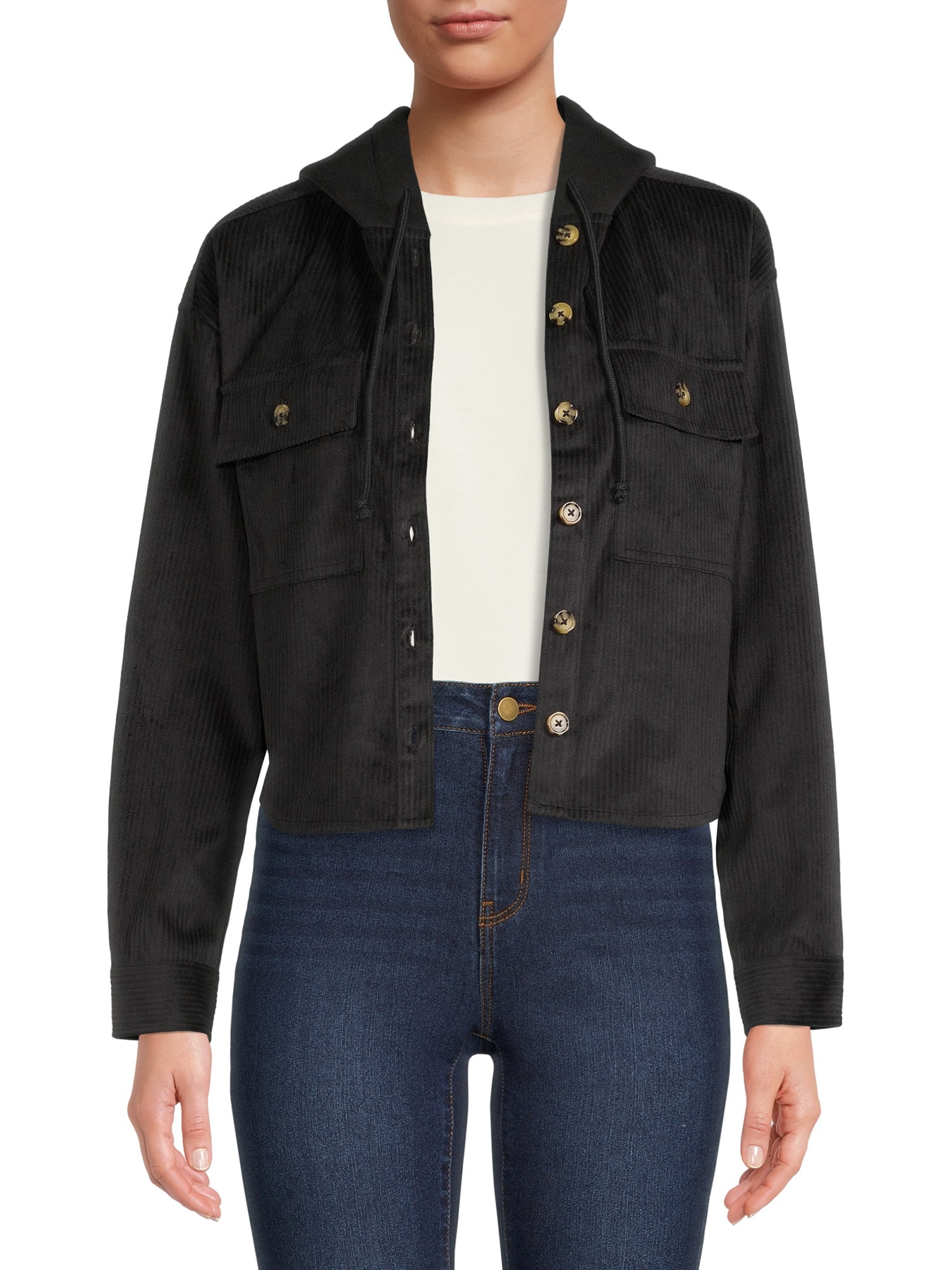 No Boundaries Juniors Corduroy Shirt 