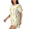 thumbnail image 3 of Womens Pajama Sets With Pocket, Cute Sweet Banana Lounge Sets Short Sleeve Sleepwear PJ Sets for Women, 3 of 6