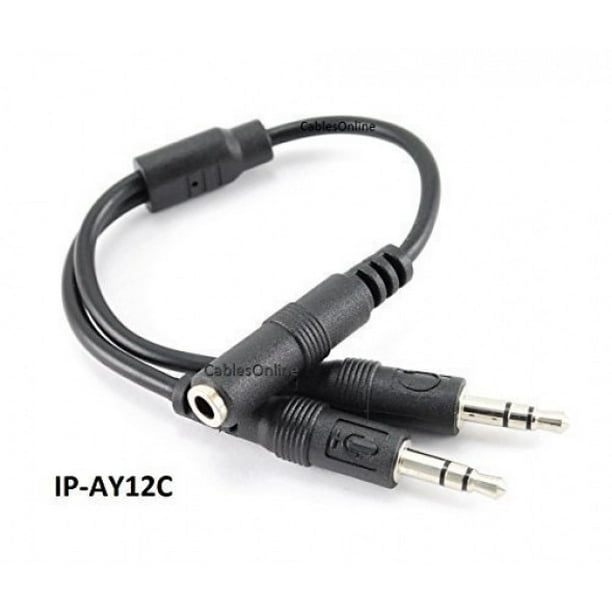 3.5mm TRRS 4Position Female to Dual 3Position 3.5mm TRS Male Headset Splitter