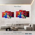 thumbnail image 3 of Elephant Stock Blue Peacock Wall Art - Horizontal Multi Panel Canvas - Living Room Wall Decor - Animal Multi Panel - Red And Orange Decor - 75" x 48", 3 of 4
