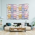 thumbnail image 5 of Cute Cartoon Rabbit Tapestry Wall Hanging Tapestries Happy Colorful Hippie Psychedelic Art Polyester Carpet Wall Decorative for Living Room Bedroom 60x51inch Home Decor Gifts, 5 of 7