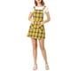thumbnail image 1 of Vestido de tirantes ajustables de cuadros para mujer Inspire Chic S Amarillo, 1 of 8