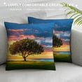 thumbnail image 3 of Orinice Sunset Landscape Graphic Decorative Cushion Throw Pillow Cover Zipper Closure Short Plush 1PC for Home Couch Living Room Bed Sofa 12x12in, 3 of 5