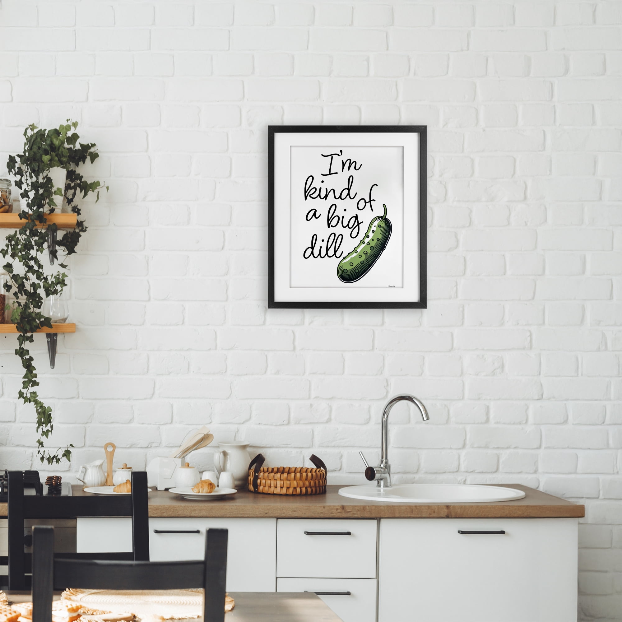 Stupell Industries Kind Of A Big Dill Pickle Black Framed Print Under Glass, design by Susan Ball