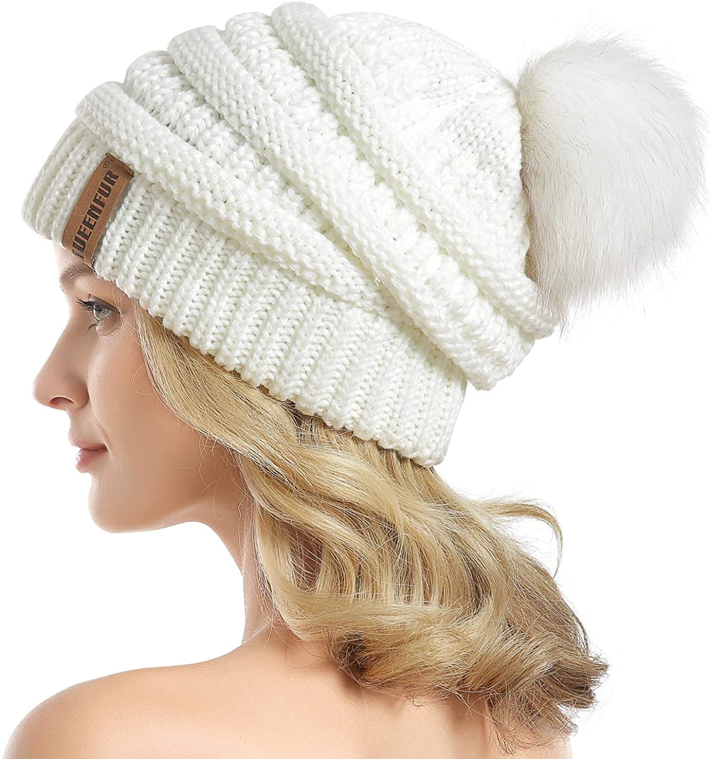 Knit Slouchy Beanie for Women Thick 