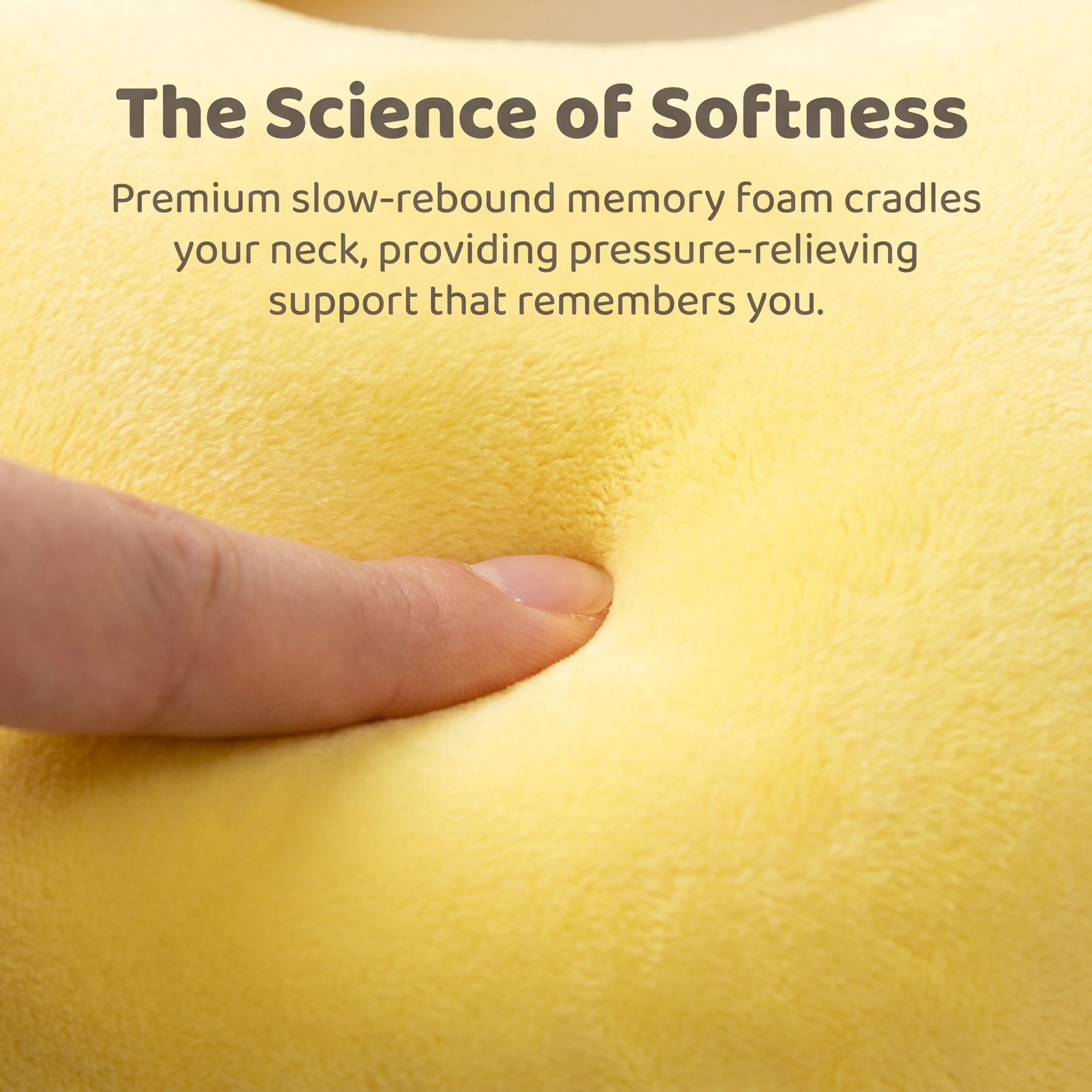 Unique Bargains Memory Foam Neck Pillow U Shape Sunflower Neck Pillow Yellow 12"x12"