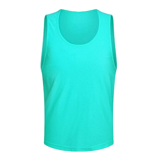 Zhuashum Hauts Garçons 3-9 Ans Sans Manches Col Rond Débardeurs Couleur Unie Tee Printemps Été Rétro Bleu Clair